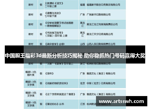 中国胆王福彩3d最新分析技巧揭秘 助你稳抓热门号码赢得大奖